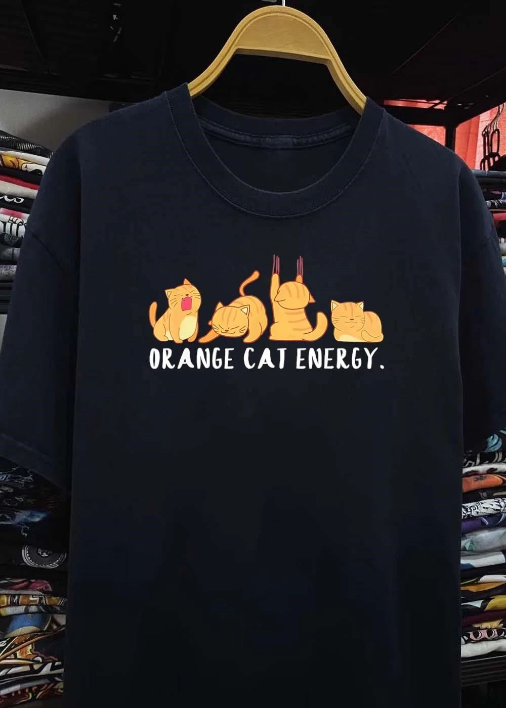 Funny Orange Cat Energy T-Shirt
