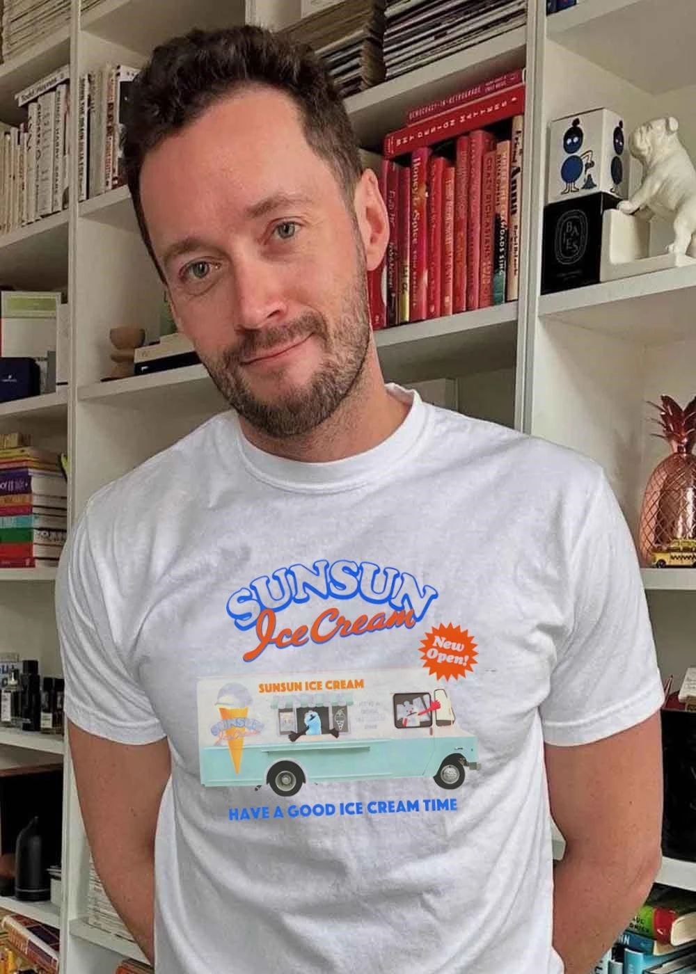 New Open! SunSun Ice Cream Have a Good Time Graphic T-Shirt
