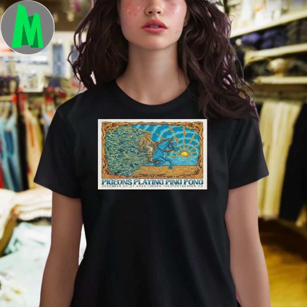 Pigeons Playing Ping Pong Denver NYE Dec 30-31 2025 Poster Shirt