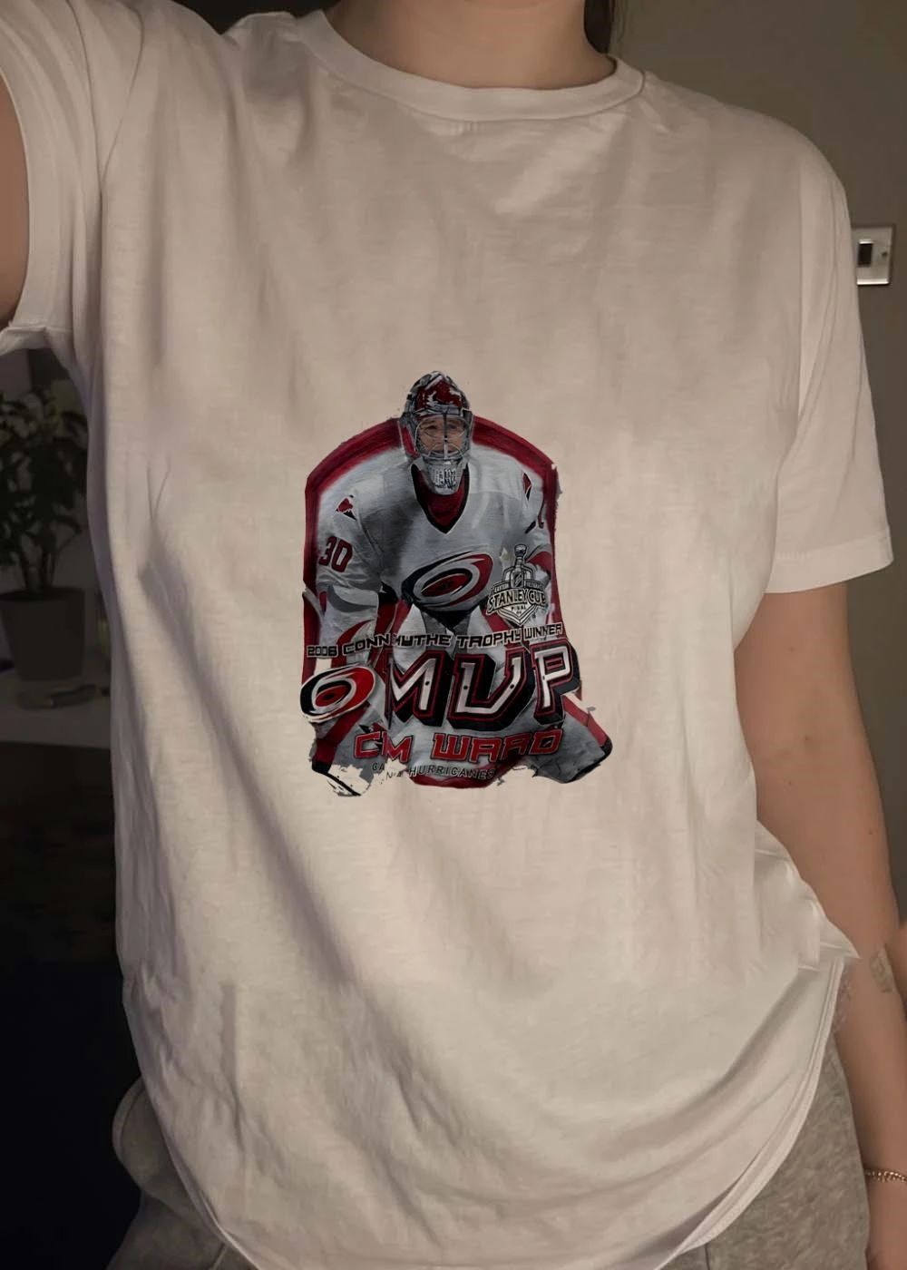 Cam Ward NHL Eastern Western Stanley Cup Finals 2006 Conn Smythe Trophy MVP Carolina Hurricanes Shirt