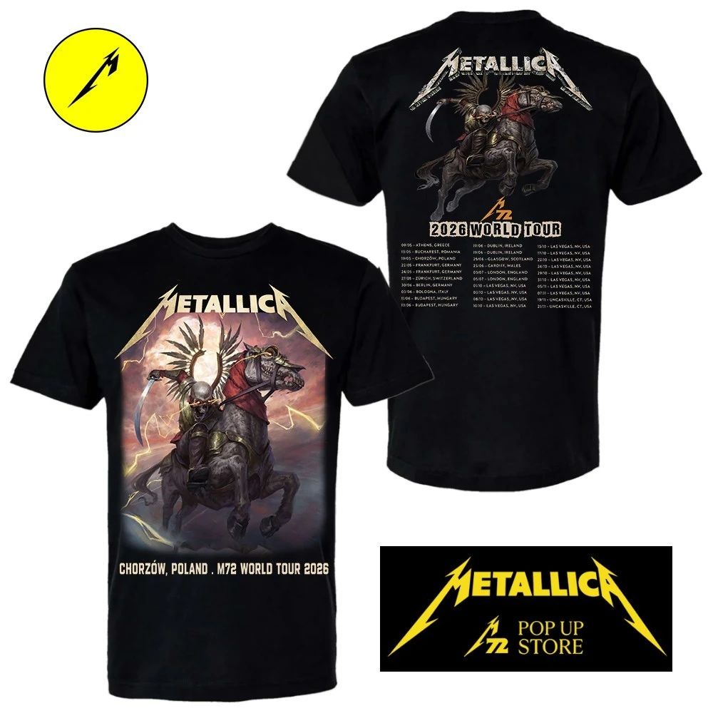 Metallica 2026 World Tour Chorzów, Poland Stadion Śląski May 19, 2026 by Jakub Jagado Double-Sided Shirt
