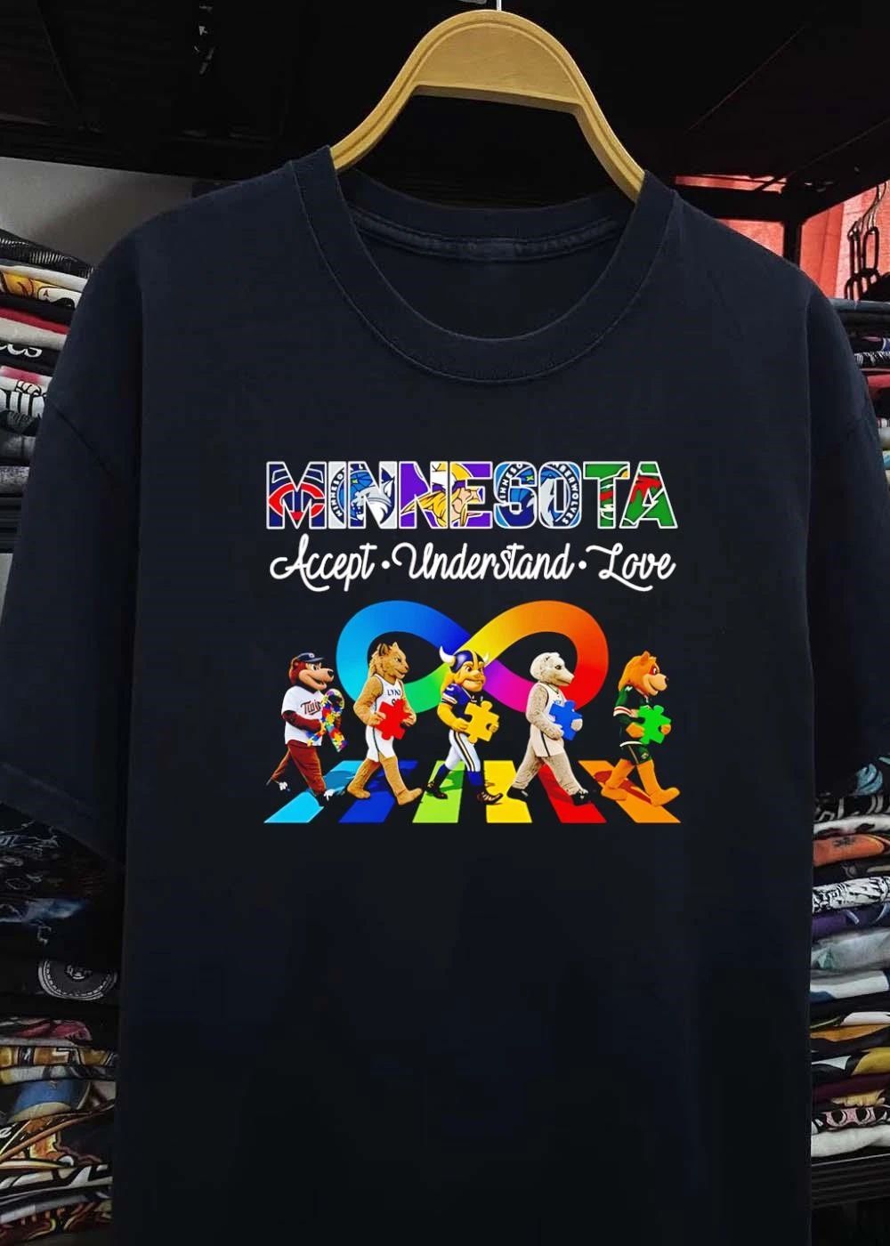 Minnesota Accept Understand Love Rainbow Infinity Sign Mascots Puzzles T-Shirt