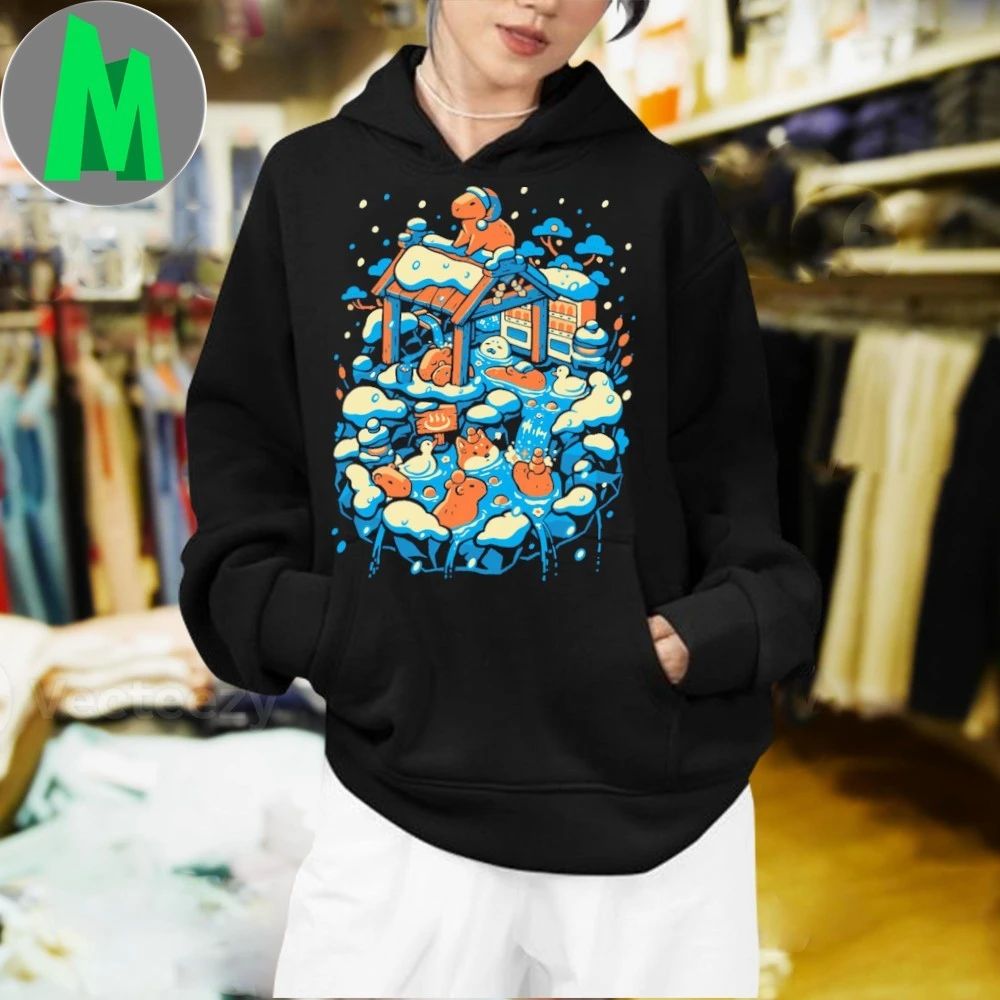 Capybara Onsen Winter hot spring Shirt