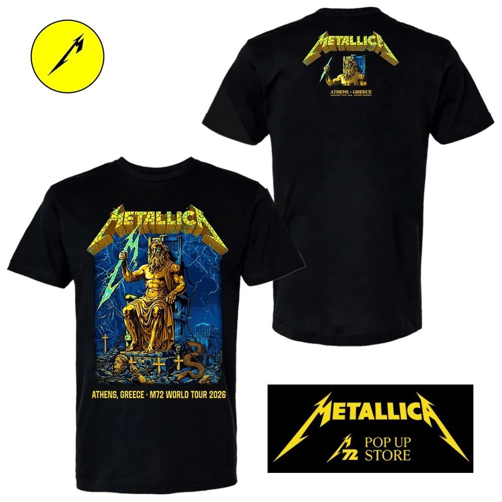 Metallica Athens Olympic Stadium May 9, 2026 Gojira and Knocked Loose by Revolver Dart by Revolverdart Two Sided Shirt