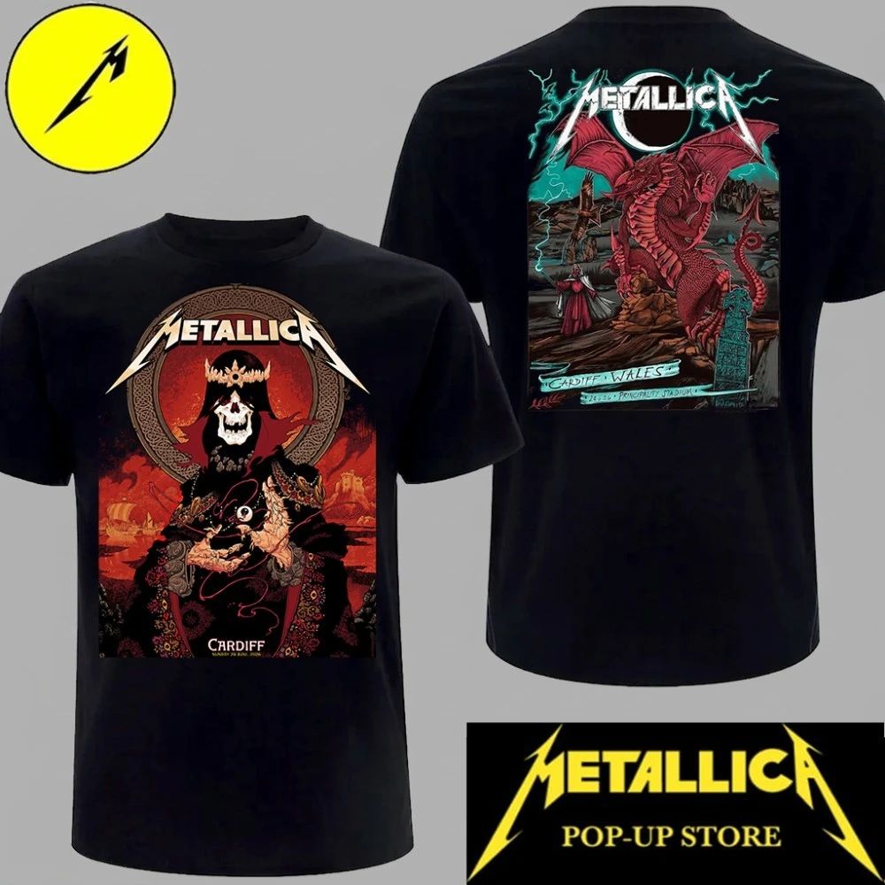 Limited Edition Metallica Celtic Skull King combine Red Dragon Graphic Tee