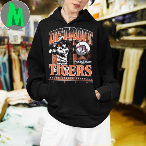 47 Detroit Tigers Navy Blue 2025 Postseason Participant Playoff Franklin Shirt