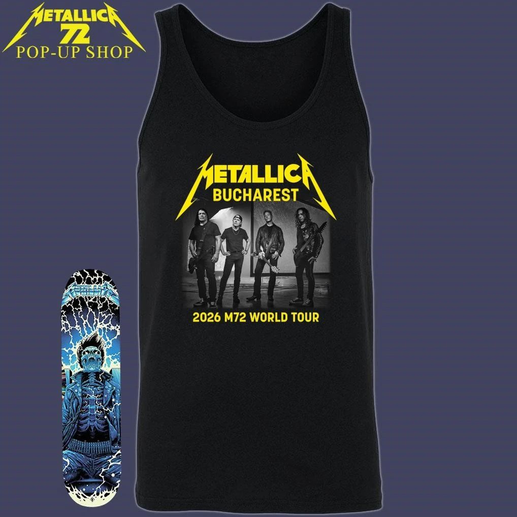 Metallica M72 Bucharest Romania 2026 Band Members World Tour T-Shirt