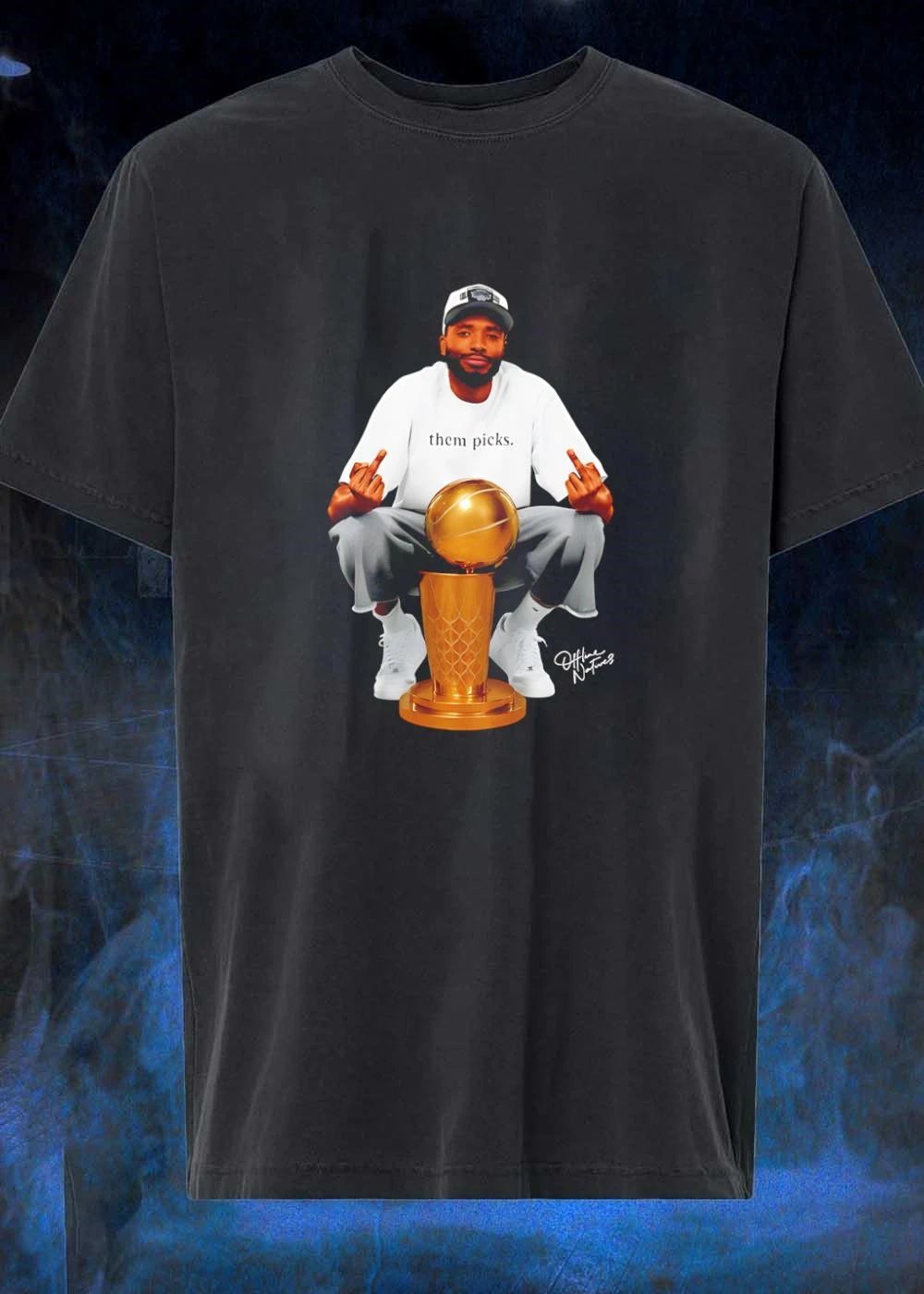 Natives Man Flipping Off with Larry O’Brien Trophy Them Picks T-Shirt