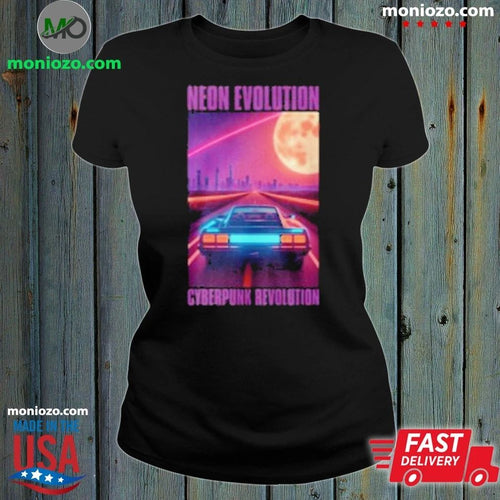 80s Futuristic Retrowave Neon Evolution Cyberpunk T-Shirt