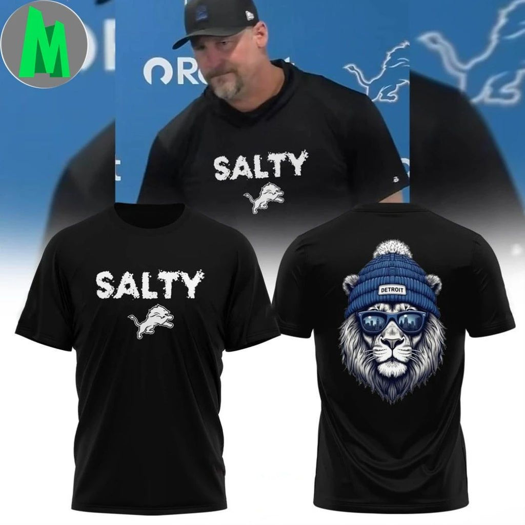 Salty Detroit Lions Head x Dan Campbell Logo T-Shirt