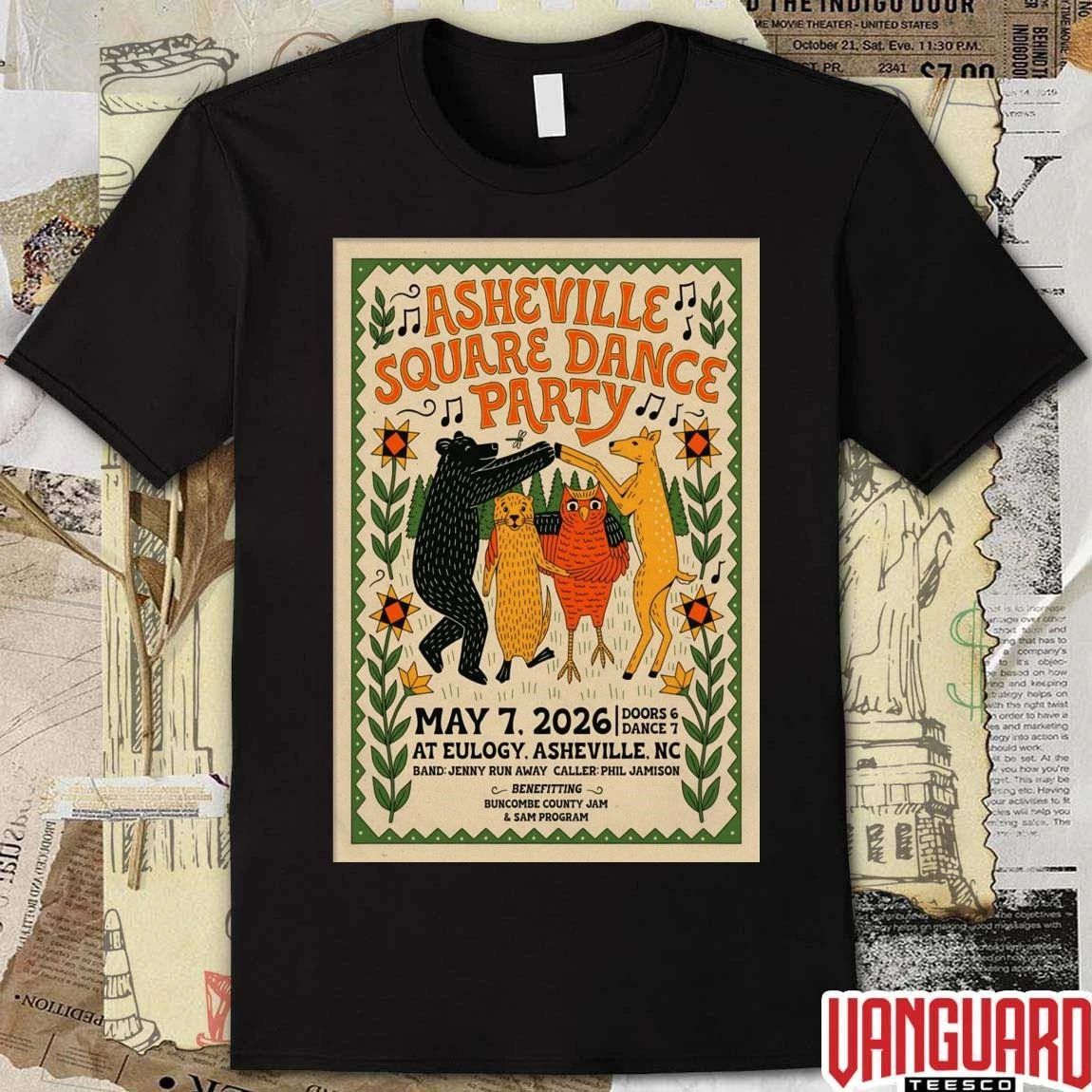 Asheville Square Dance Party Eulogy Asheville NC May 7 2026 Poster t-shirt