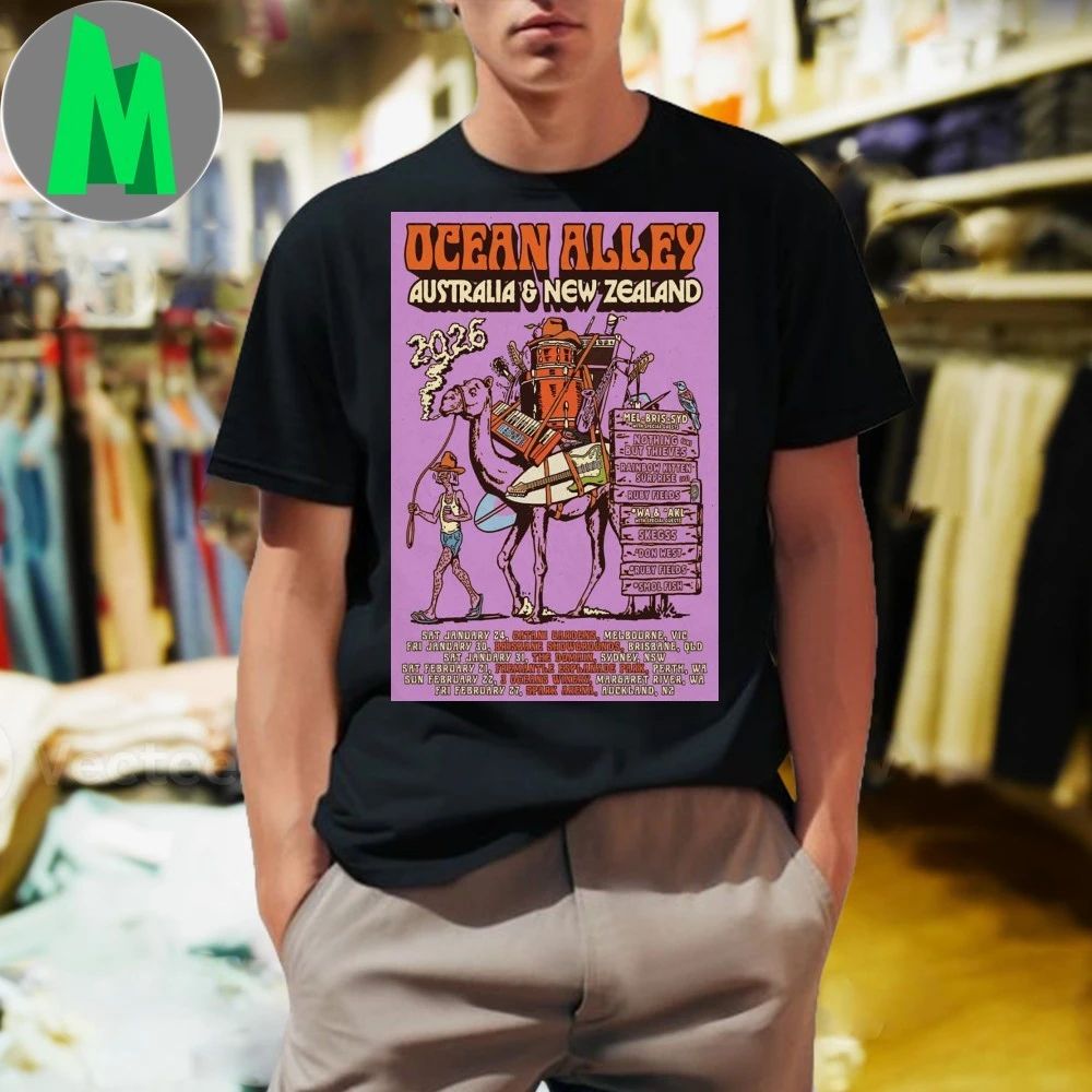 Original Ocean Alley Australia & New Zealand 2026 Poster T-shirt