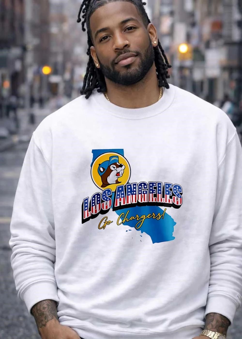 Los Angeles Chargers x Buc-ee’s Patriotic map shirt