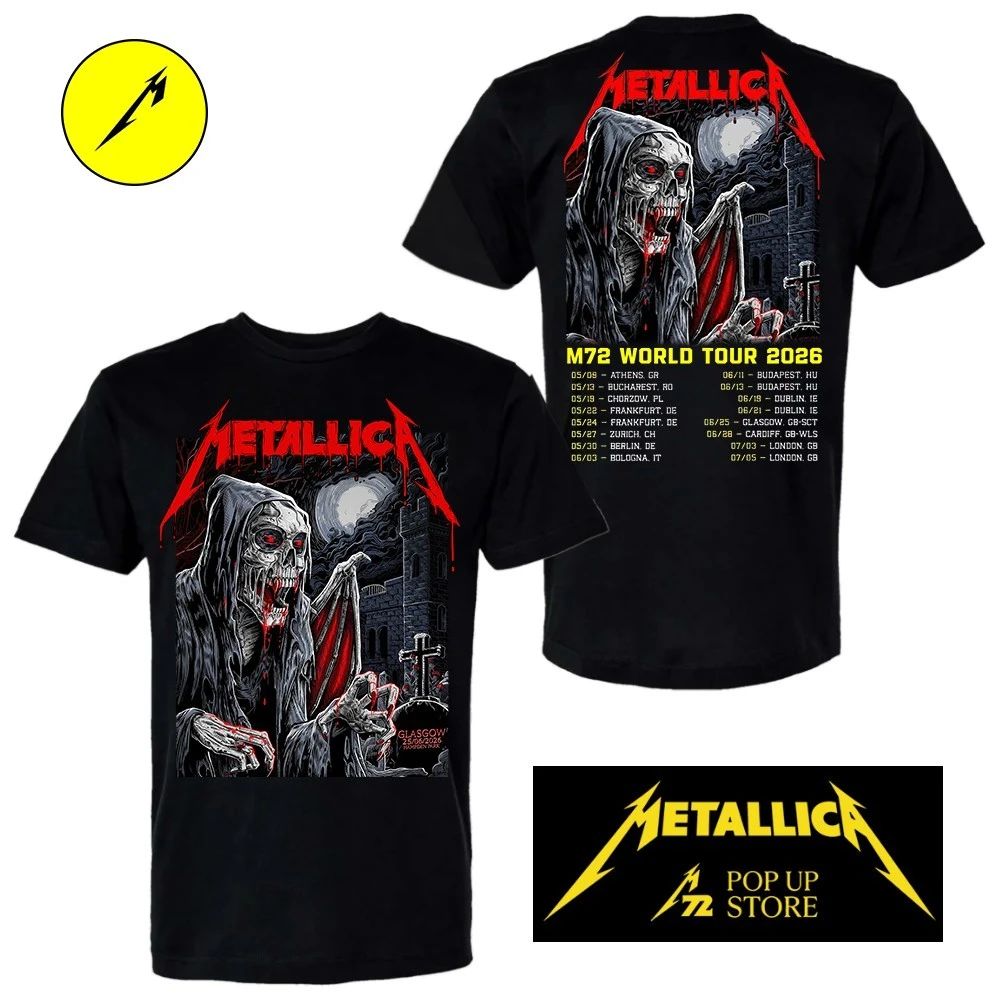 Metallica M72 Glasgow Pop-Up Shop T-Shirt – Limited Edition June 25, 2026 Hampden Park Scotland – By Landon Armstrong