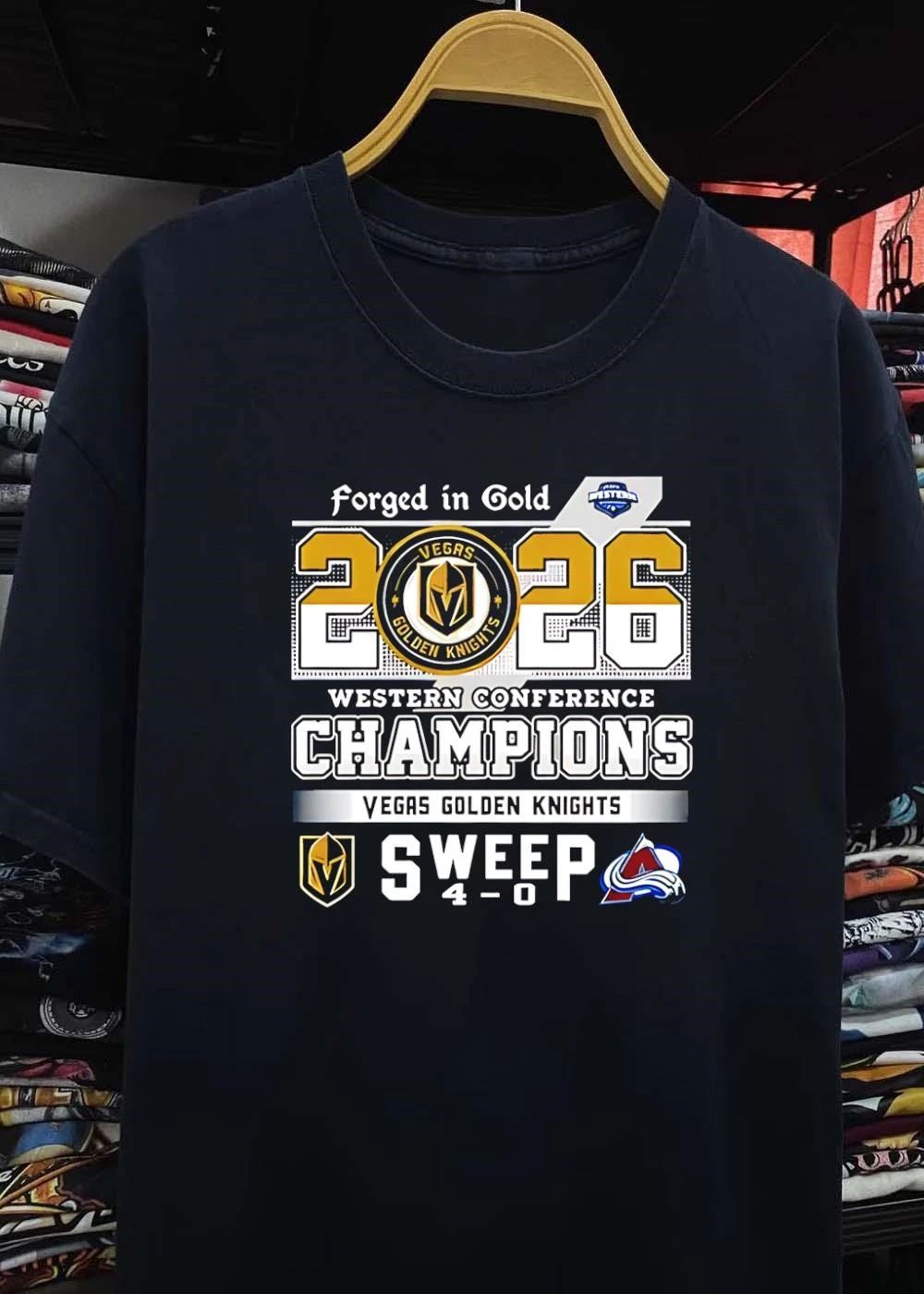 Forged in Gold, Western Conference Champions, Sweep 4-0 Vegas Golden Knights Shirt