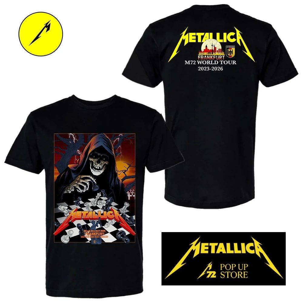 Metallica M72 Frankfurt 2026 Pop-Up Shop T-Shirt – May 22 and 24, 2026 At Deutsche Bank Park, Germany