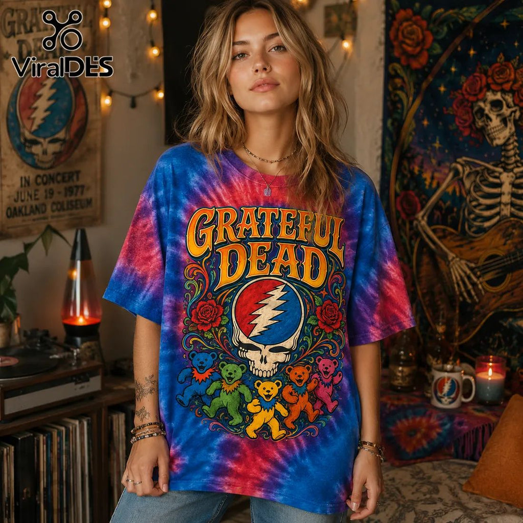 Grateful Dead All Night Long Tie Dye T-Shirt