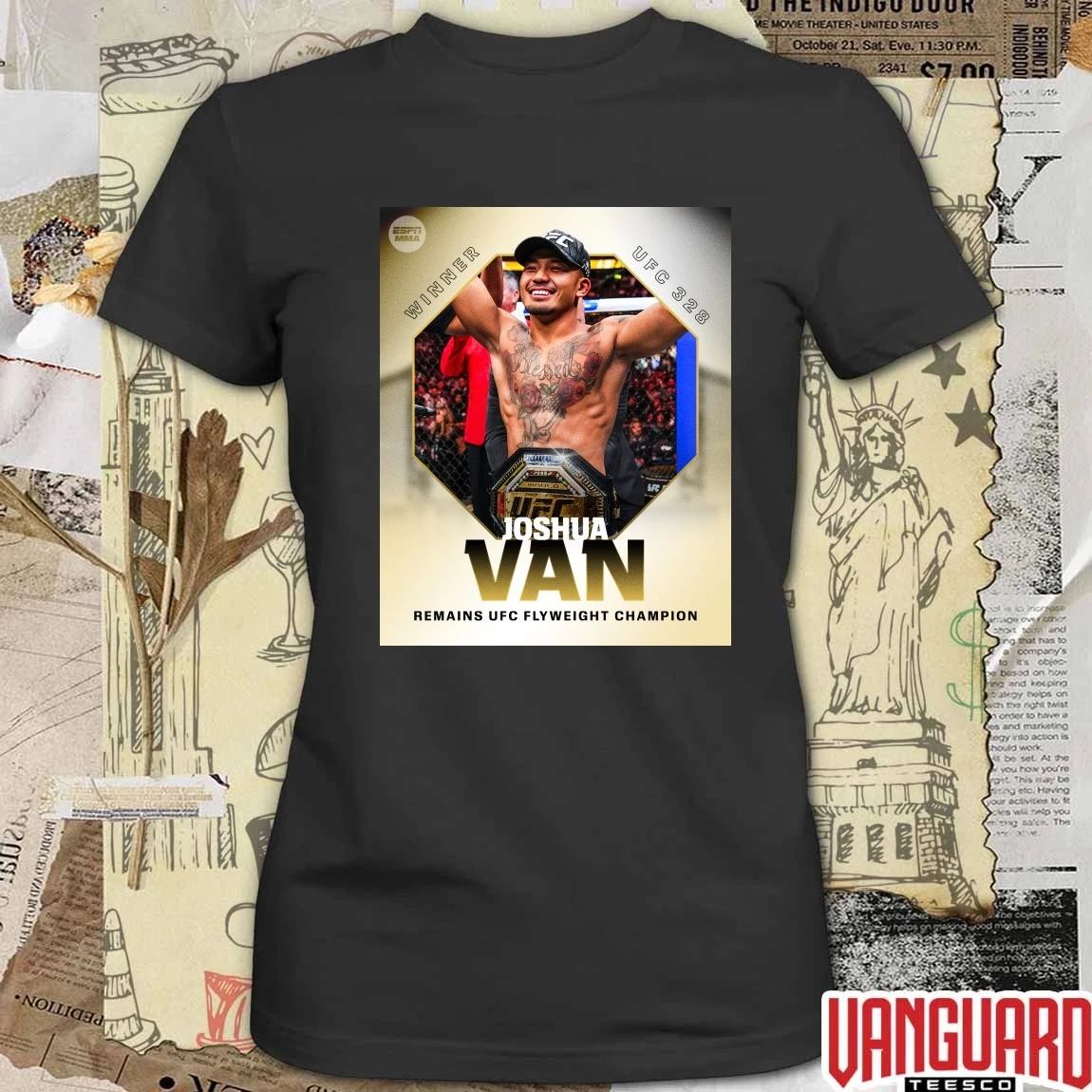 Joshua Van Remains UFC Flyweight Champion 2026 Winner UFC 328 Poster t-shirt