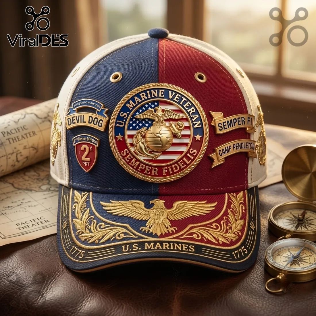 US Marine Corps Veteran Semper Fidelis Baseball Cap
