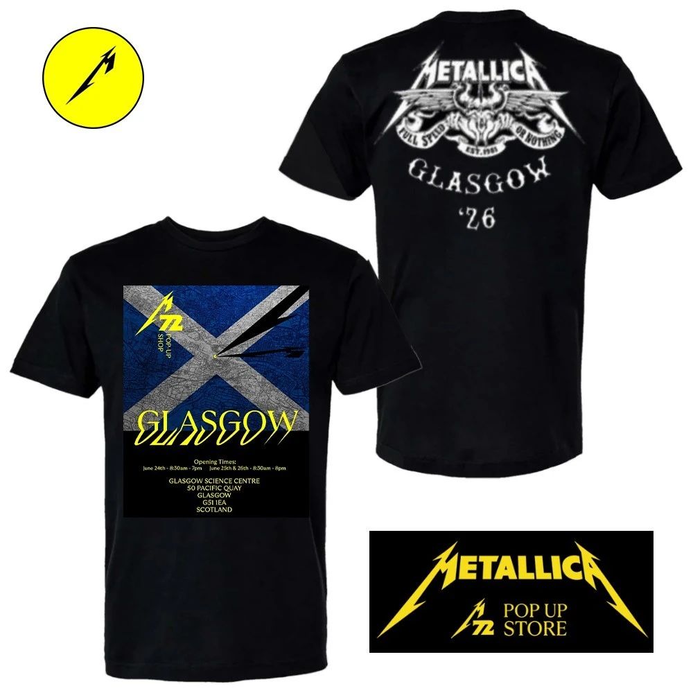 Metallica Glasgow Pop-Up Shop T-Shirt – June 25, 2026 Hampden Park in Glasgow, Scotland – Limited Edition