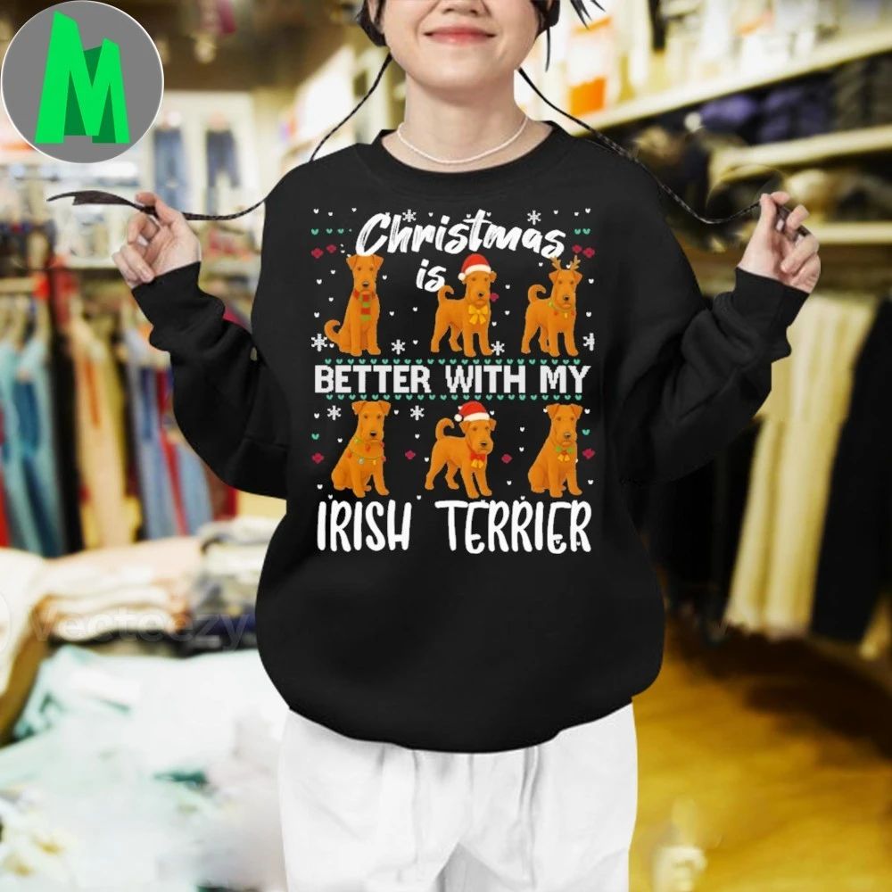 Christmas is better with Irish Terrier Shirt