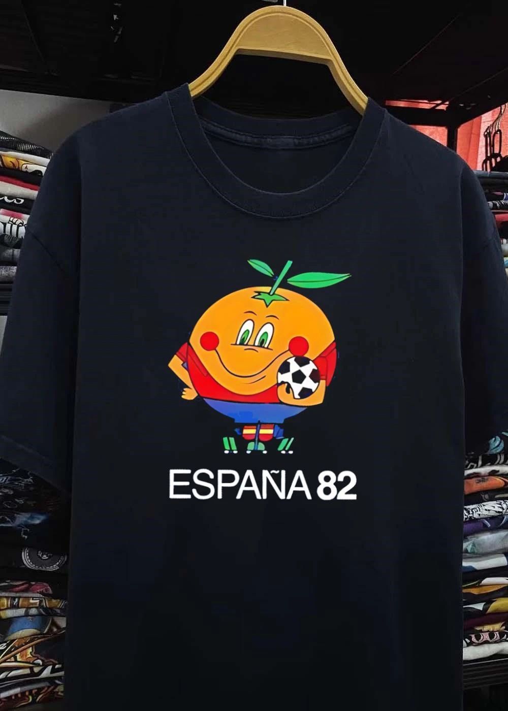 Naranjito Mascot Playing Football Spain 82 World Cup T-Shirt