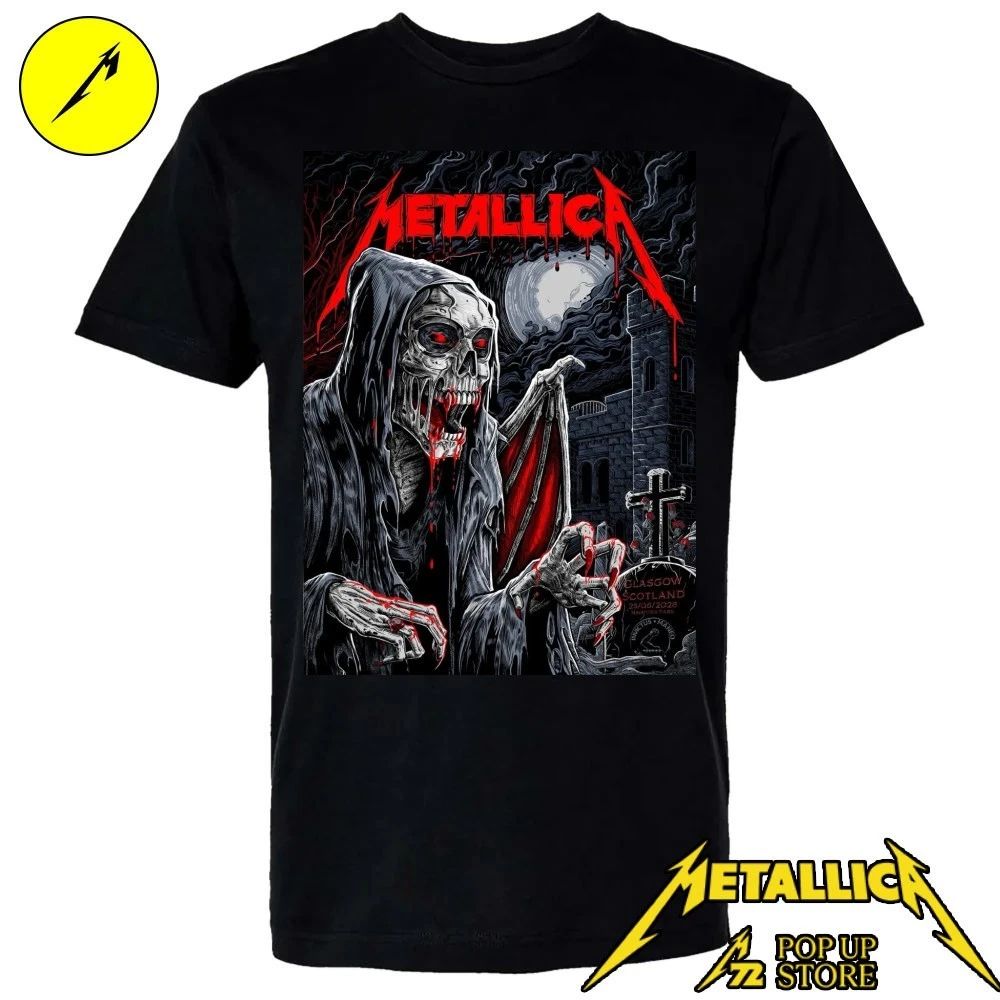 Metallica Glasgow T-Shirt Limited Edition June 25, 2026 Hampden Park Scotland – By Landon Armstrong Pop Up Shop