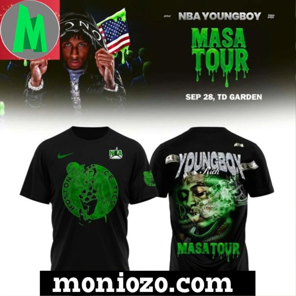 Boston Celtics x NBA Young Boy MASA Tour Merch T-Shirt
