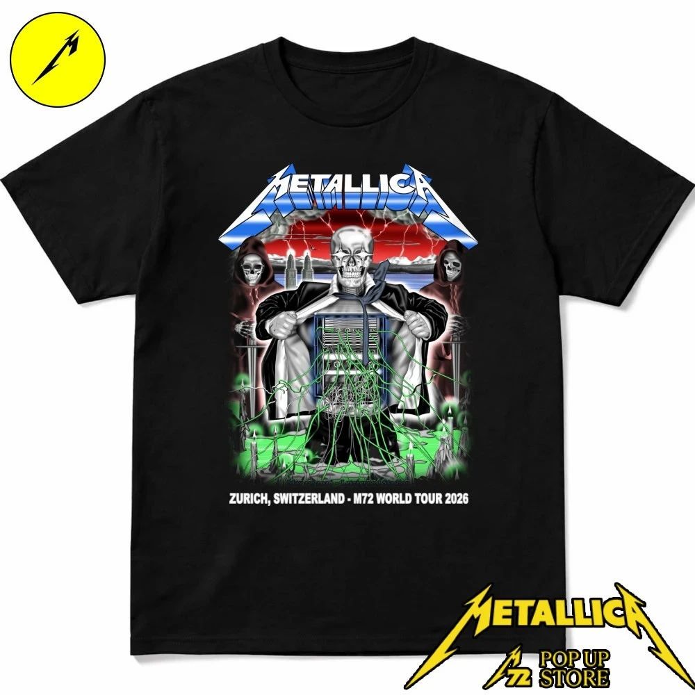 Metallica M72 Zurich 2026 limited-edition Poster By Luca Schenardi T-Shirt – Stadion Letzigrund, Switzerland – May 27, 2026