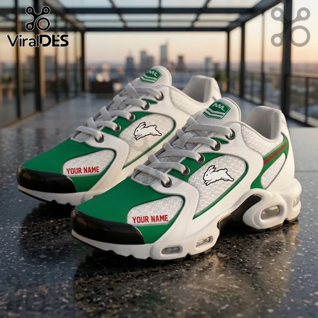 South Sydney Rabbitohs Green White Air Max Plus Sneakers