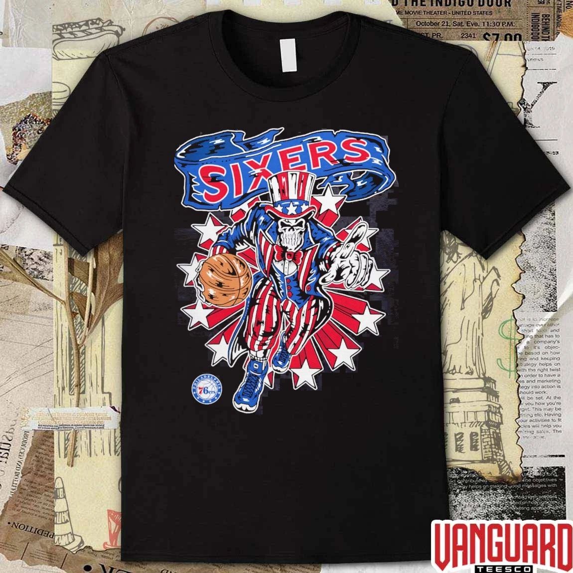 Warren Lotas Black Philadelphia 76ers Stars And Stripes 2026 NBA Basketball t-shirt