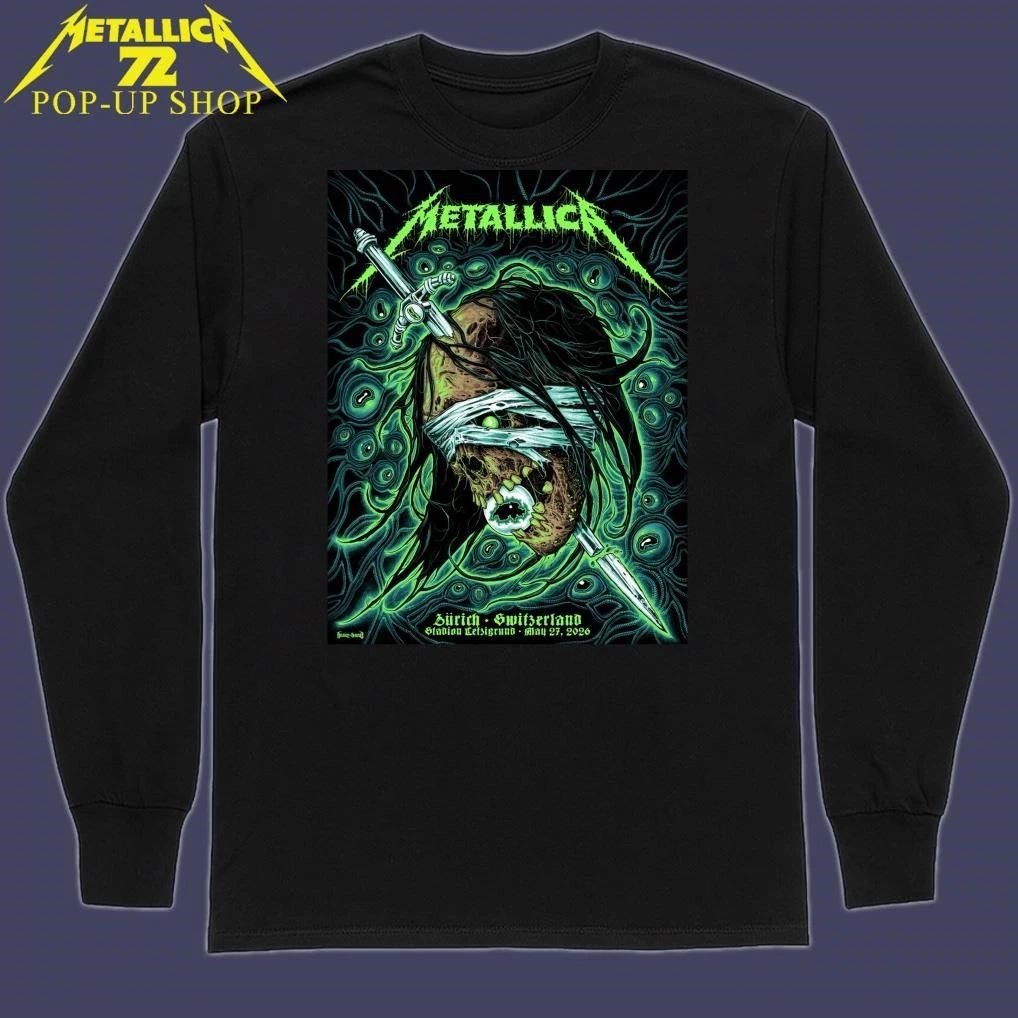 Metallica M72 Zurich Switzerland May 27, 2026 Stadion Letzigrund Art By Mark Richards Pop-Up Shop T-Shirt