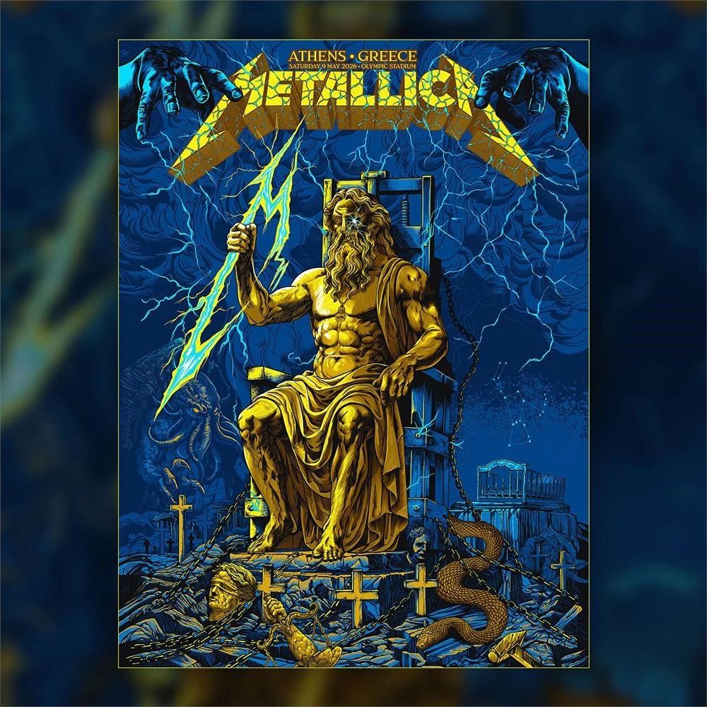 Metallica M72 Athens Greece 2026 Poster by Revolver Dart Pop-Up Shop