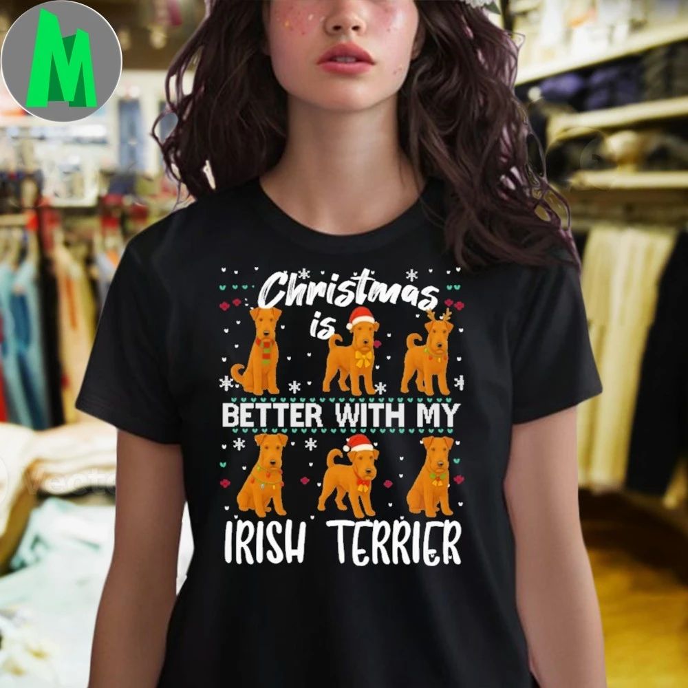 Christmas is better with Irish Terrier Shirt
