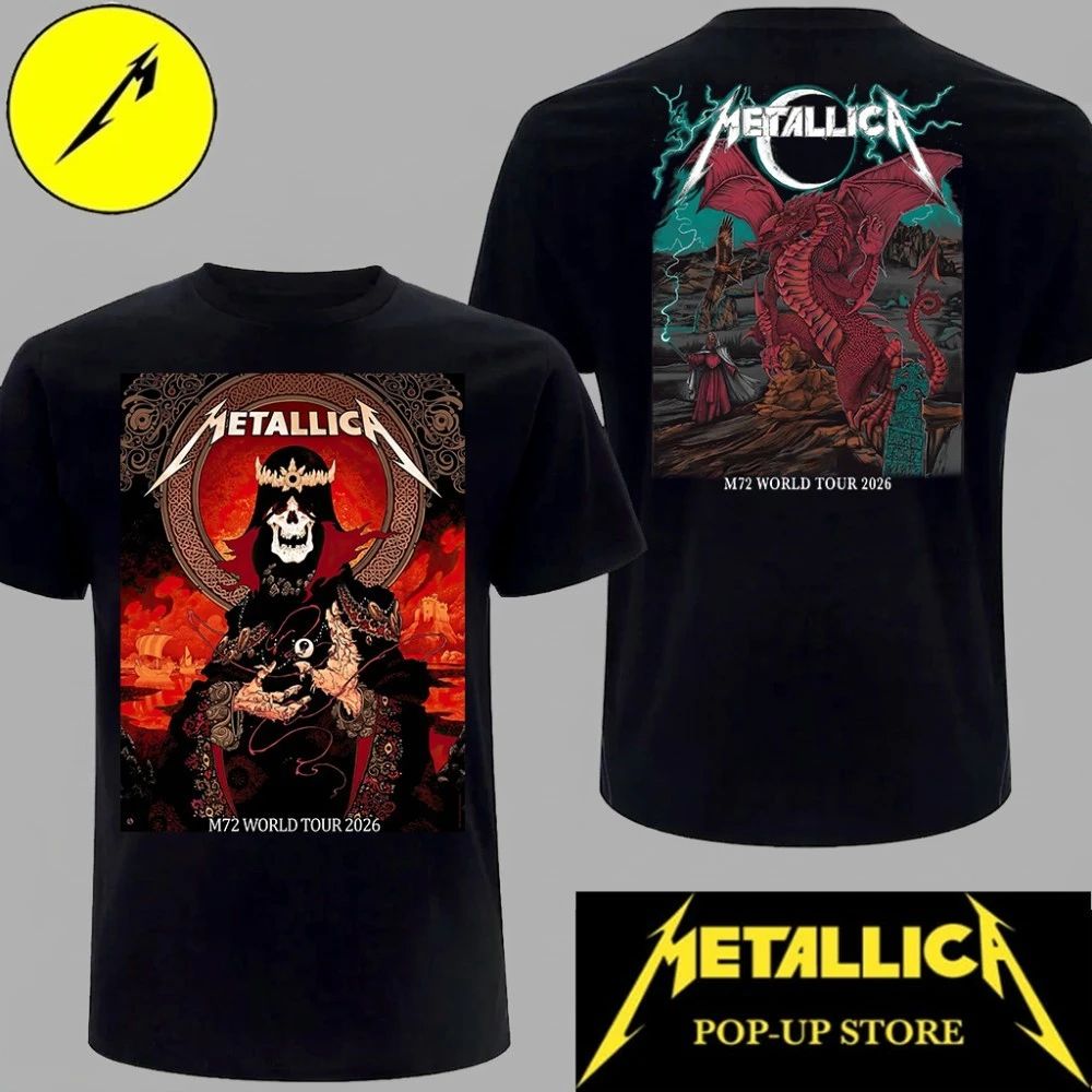 Metallica M72 Principality Stadium Celtic Skull King combine Red Dragon Tee (1)