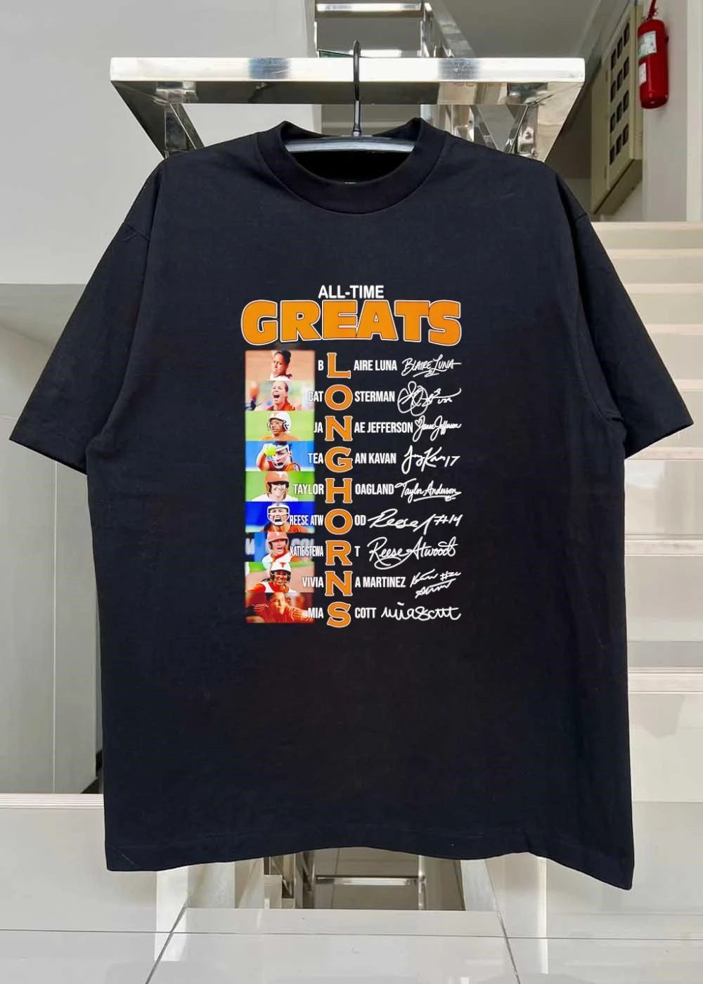 Blaire Luna Cat Osterman Janae Jefferson Tea Gan Kavan Taylor Hoagland Reese Atwood Viviana Martinez Mia Scott All-Time Greats Longhorns Shirt