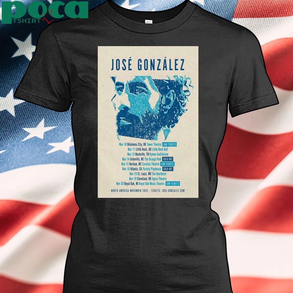 Jose Gonzalez North America Tour 2025 Poster T-shirt