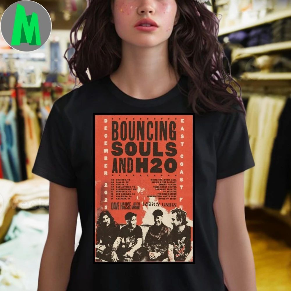 Bouncing Souls And H20 2025 Tour East Coast FU Poster T-Shirt
