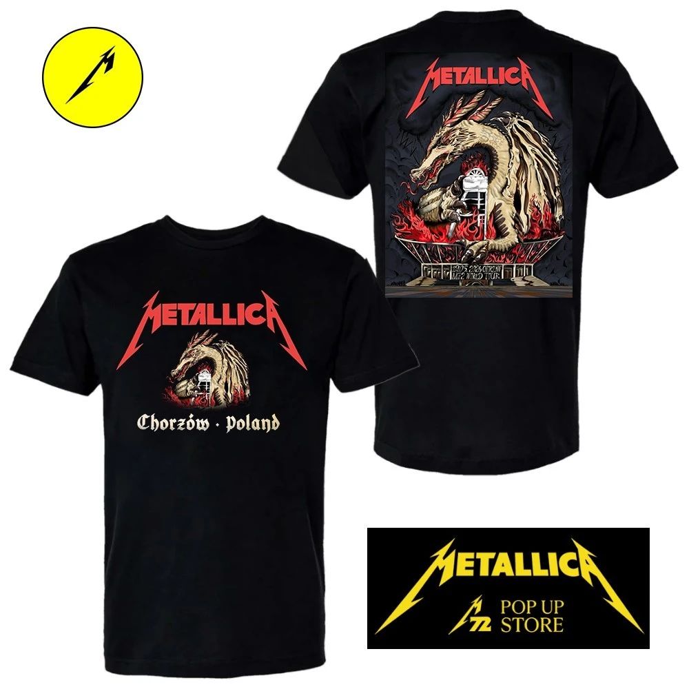 Metallica M72 Chorzow Pop-Up Poster Karol Banach Design For May 19 2026 In Chorzow Poland At Stadion Slaski Two Sided Shirt