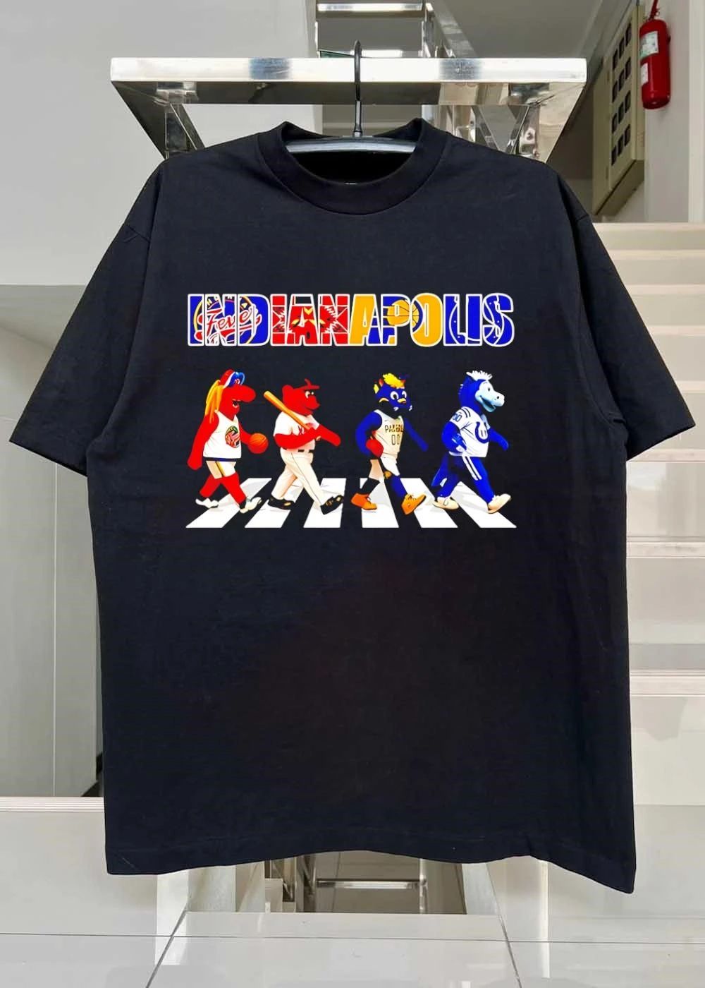 Indianapolis sports Abbey Road mascot shirt
