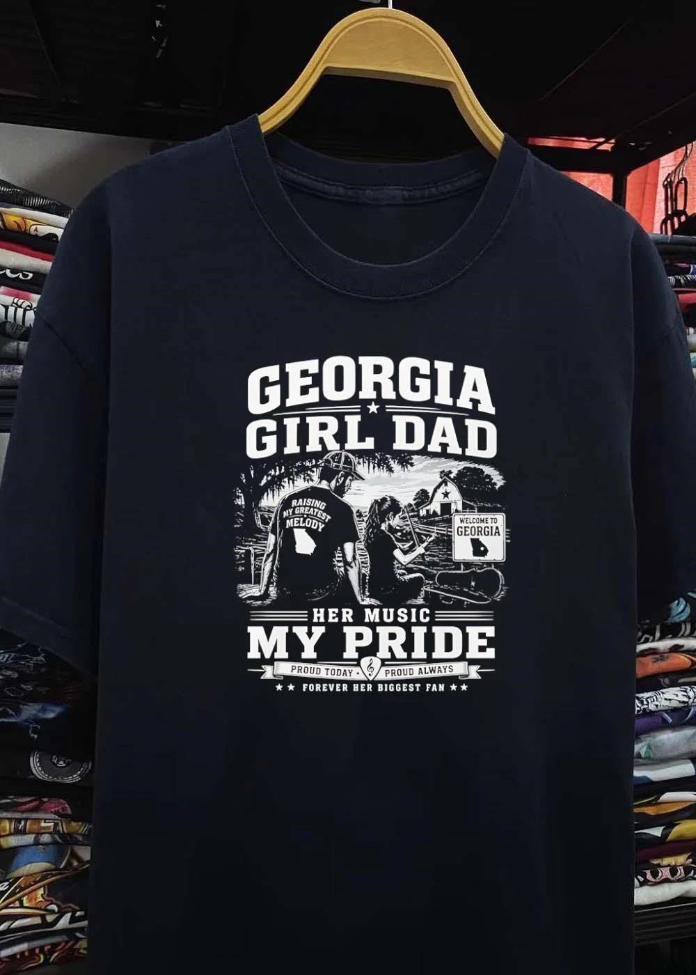 Forever Her Biggest Fan Georgia Girl Dad Raising My Greatest Melody T-Shirt(1)