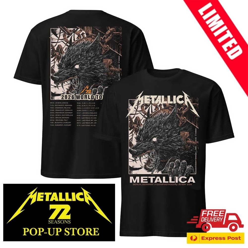 Olympiastadion Berlin Metallica T-Shirt 2026 – 30. Mai Offizielles Pop-Up Shop Merch – Collin Estrada Art