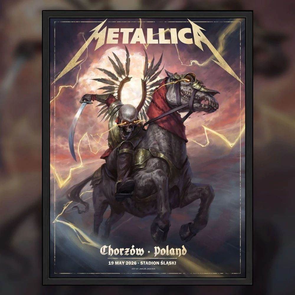 Metallica M72 Chorzów Pop-Up Shop 2026 limited-edition poster by Jakub Jagado