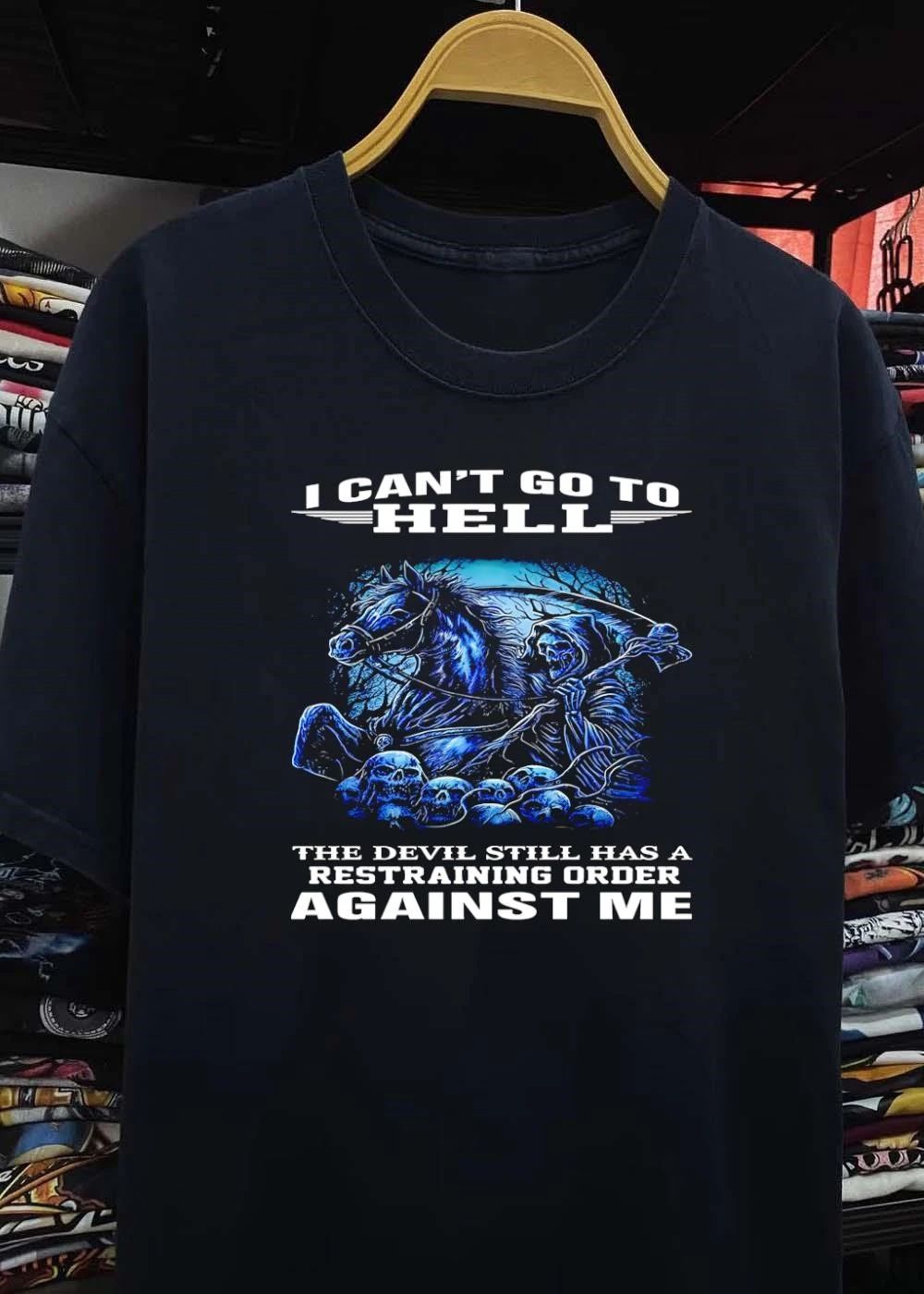 Grim Reaper Riding Horse Restraining Order Against Me T-Shirt