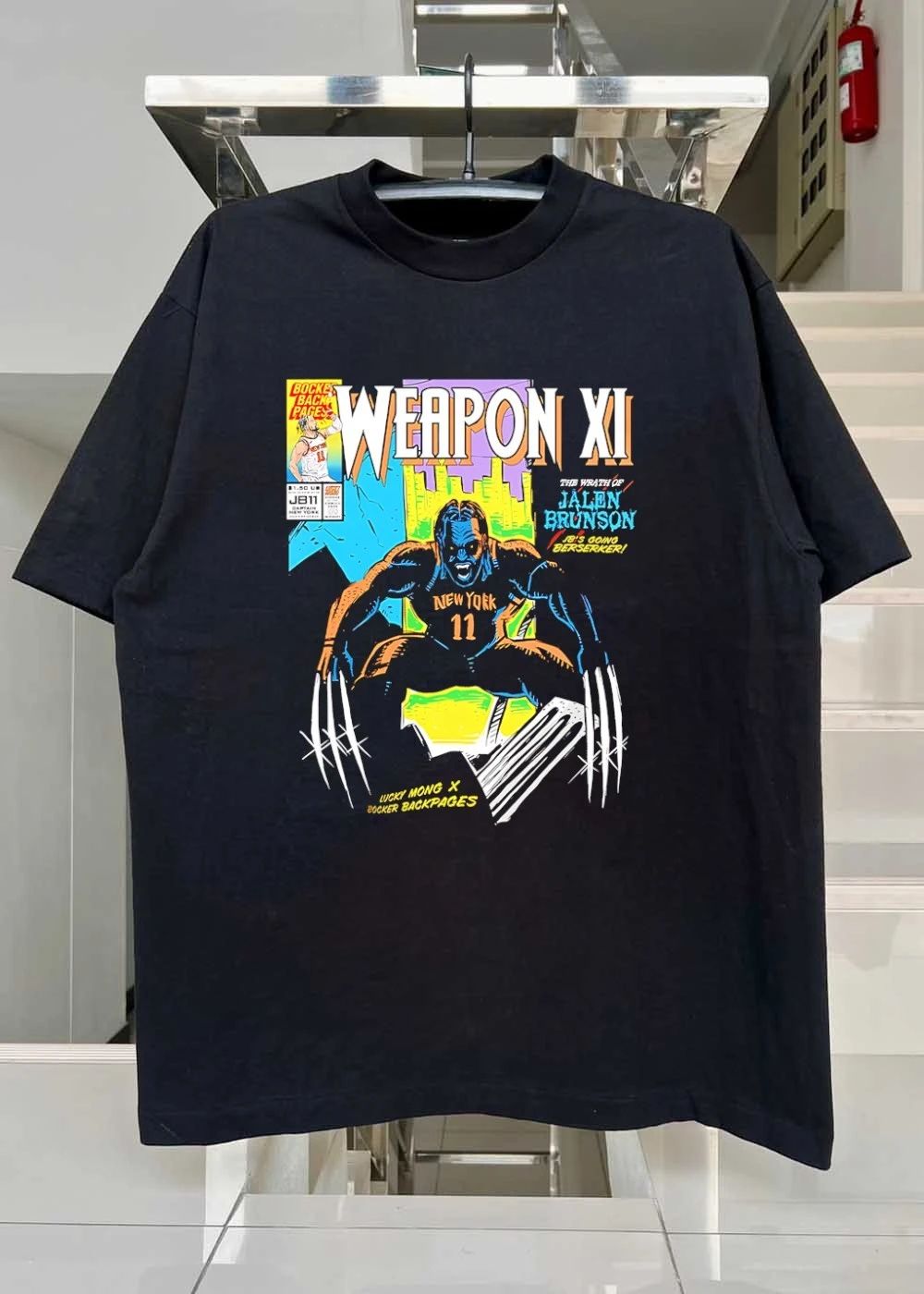 Lucky Mong x Bocker Backpages Weapon XI the Wrath of Jalen Brunson Shirt