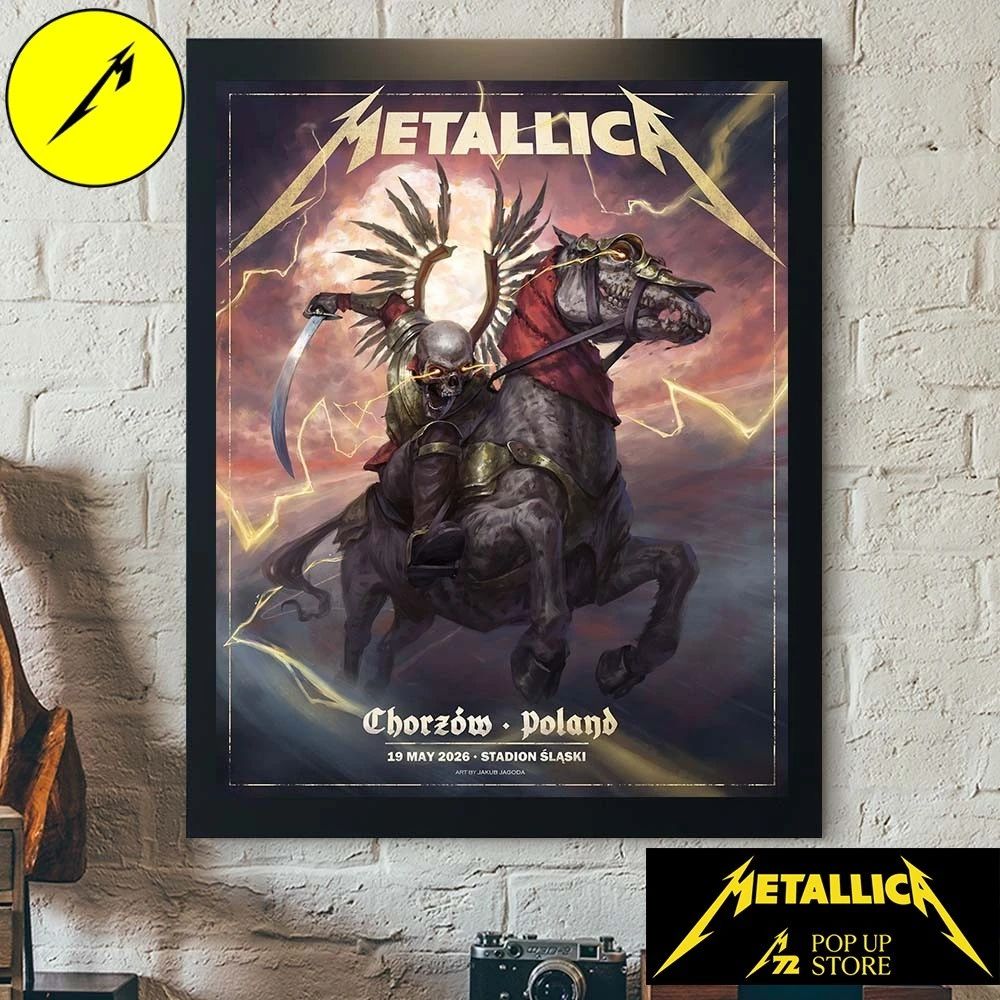 Metallica M72 Chorzów 2026 Pop Up Shop Poster In Chorzów Poland On 19 May 2026 At Stadion Slaski The Death Winged Hussars Poster Canvas