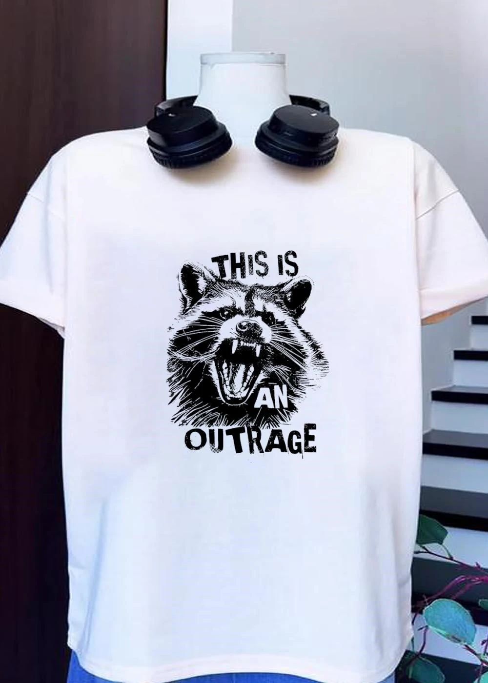This Is An Outrage Angry Raccoon Graphic Shirt