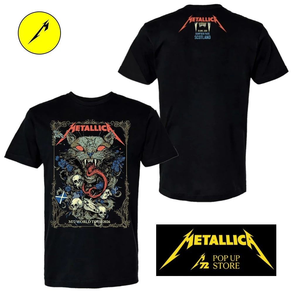 Metallica Glasgow Pop-Up Shop T-Shirt – Limited Edition June 25, 2026 Hampden Park, Scotland – By WolfSkullJack
