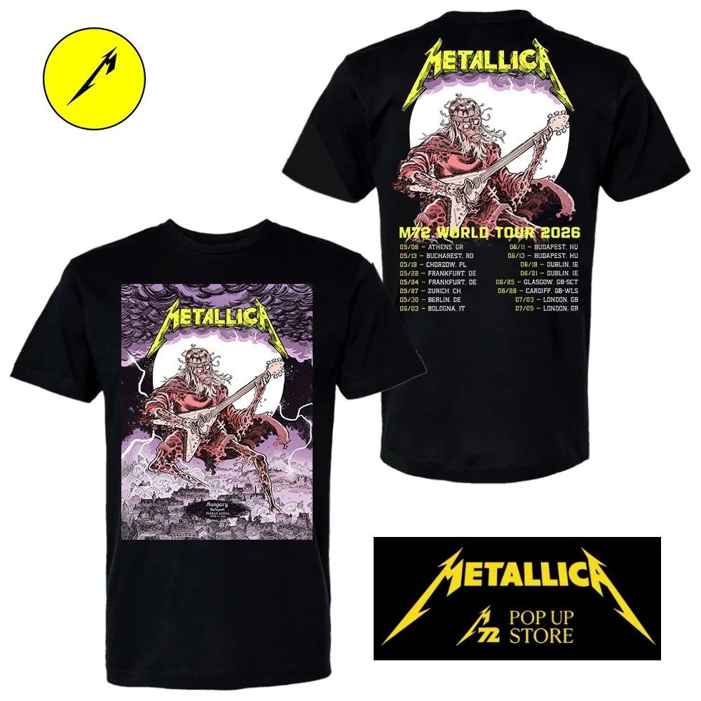 Metallica Budapest 2026 Double-Sided T-Shirt – Night 1, June 11 in Hungary