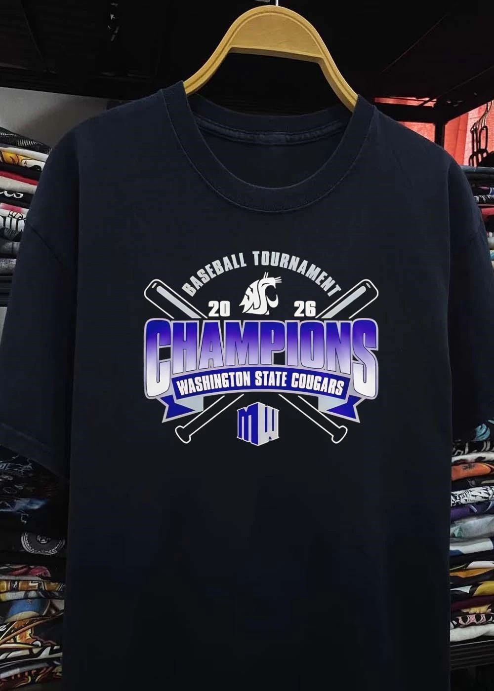 Washington State Cougars 2026 Baseball Tournament Champions MW Shirt